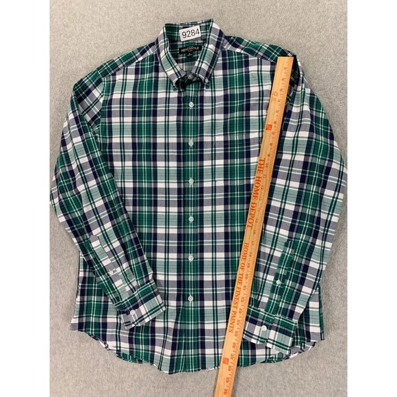 J Crew Mercantile Flex Cotton Blend‎ Plaid Button Down Shirt (Men's Large) Green - Picture 5 of 12